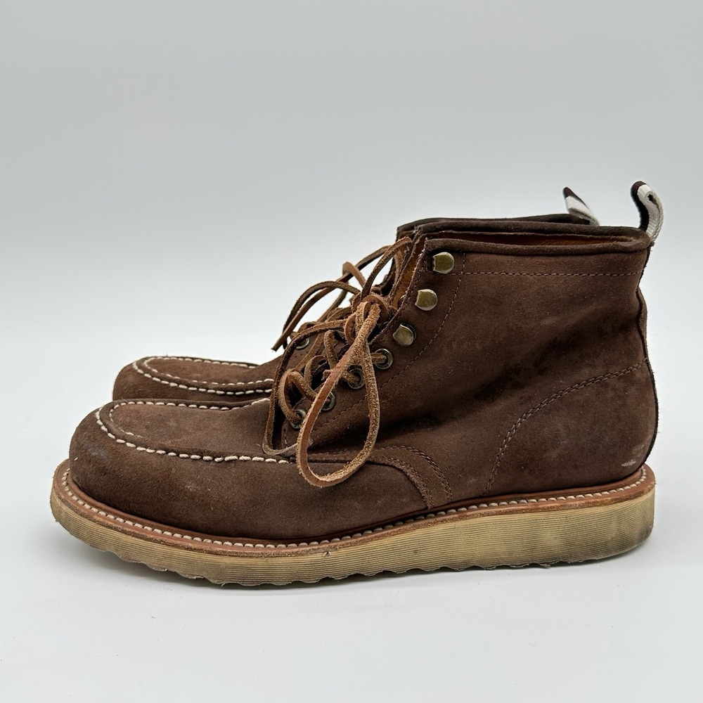 Coach Suede Derek Hiking Boots Brown‎ Leather Lace Up Moc Toe Chukka Mens 9M - Picture 2 of 14